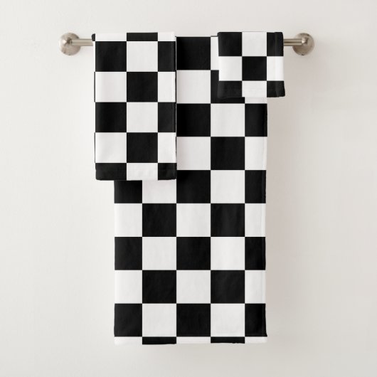 Zwart en wit gebarsten patroon bad handdoek (Insitu)