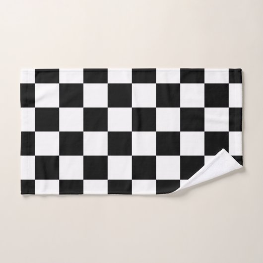 Zwart en wit gebarsten patroon bad handdoek (Handdoek)