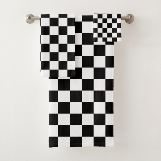Zwart en wit gebarsten patroon bad handdoek (Insitu)