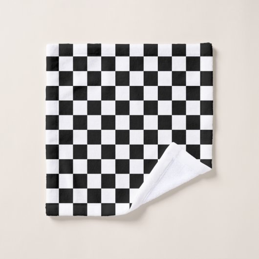 Zwart en wit gebarsten patroon bad handdoek (Wasdoekje)