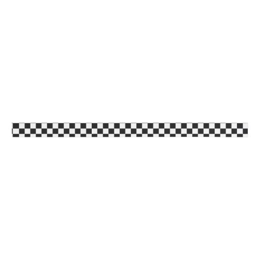 Zwart en wit gebarsten patroon grosgrain lint (Voorkant)