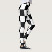 Zwart en wit gebarsten patroon leggings (Rechts)