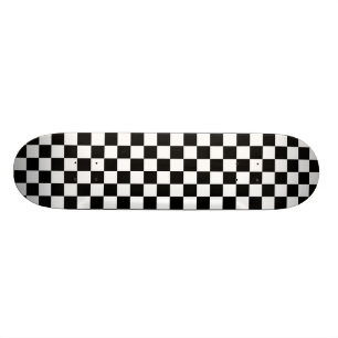 Zwart en wit gecheckt skateboard deck