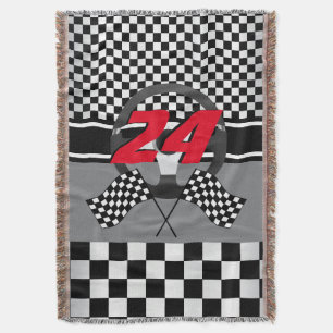 Zwart en wit, gecontroleerd 🏎 raceontwerp deken