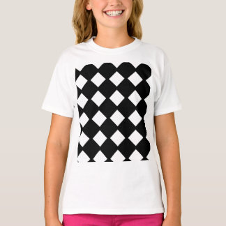 Zwart en wit geometrisch diamantpatroon | Modern T-shirt