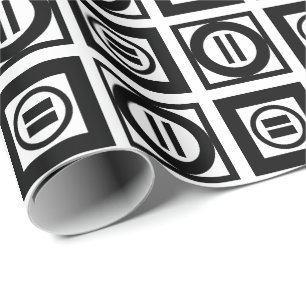 Zwart en wit Geometrisch Equal Sign Patroon Cadeaupapier