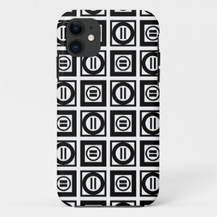 Zwart en wit Geometrisch Equal Sign Patroon iPhone 11 Hoesje