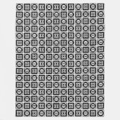 Zwart en wit Geometrisch Equal Sign Patroon Fleece Deken (Voorkant)