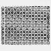 Zwart en wit Geometrisch Equal Sign Patroon Fleece Deken (Voorkant (Horizontaal))