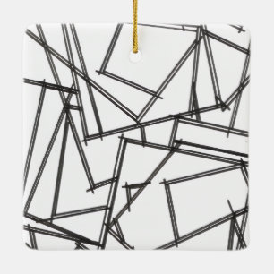 Zwart En Wit Geometrisch Keramisch Ornament