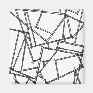Zwart En Wit Geometrisch Magneet