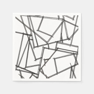 Zwart En Wit Geometrisch-Modern Minimalistisch Servet