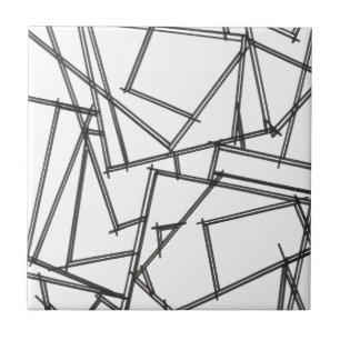Zwart En Wit Geometrisch Tegeltje