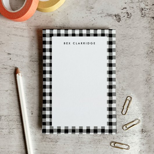 Zwart en wit geruit gepersonaliseerd post-it® notes