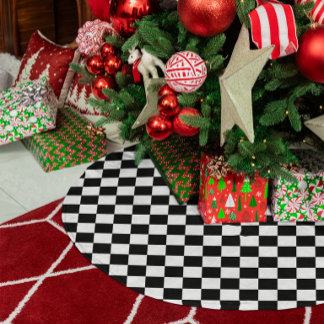 Zwart en wit geruit kerstboom rok