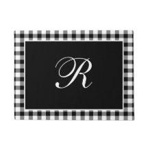 Zwart en wit geruit monogram klassiek monogram