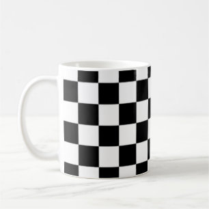 Zwart en wit geruit vierkant patroon koffiemok