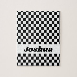 Zwart en wit geruite vlag legpuzzel