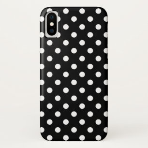 Zwart en wit gestippelde iPhone X Hoesje