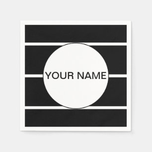 Zwart en wit gestreept servet