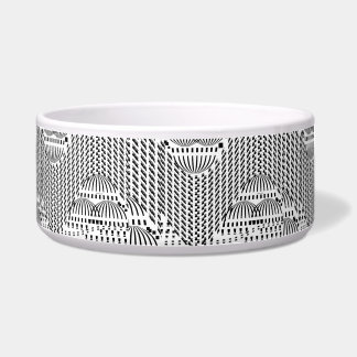 Zwart en wit golvend huisdier hond voerbakje