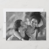 Zwart En Wit Goud Blad Foto's Trouw Uitnodiging (Achterkant)