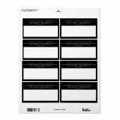 Zwart en wit grijs Lijst met unieke stijl Etiket (Full Sheet)