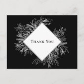 Zwart en Wit Groene Huwelijks Dankjewel Briefkaart (Voorkant)
