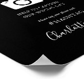 Zwart en wit handtekening schrift Oh Snap bord Poster (Hoek)