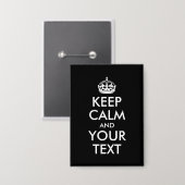 Zwart en wit houden kalme parodie button (Voorkant / Achterkant)