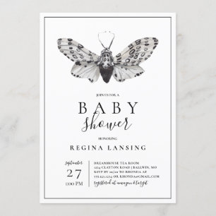 Zwart en wit houden van je mot Baby shower Kaart
