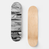 Zwart en Wit Houtprint Skateboard (Voorkant)