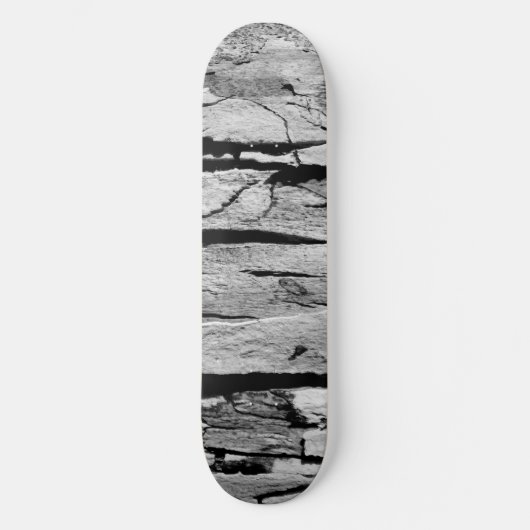 Zwart en Wit Houtprint Skateboard (Voorkant)