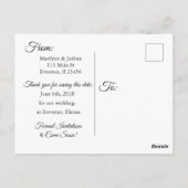 Zwart en wit huwelijk sparen de Briefkaarten van d (Achterkant)