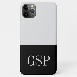 Zwart en wit Initiaal kleurenblok iPhone 11 Pro Max Hoesje