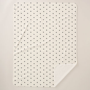 Zwart en wit ivoor polka stippenpatroon retro  sherpa deken
