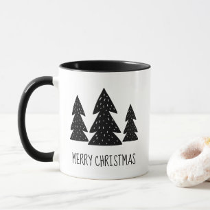 Zwart en wit Kerstfeest Wonderschone Boslandschap Mok