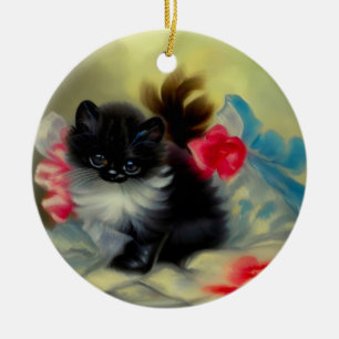 zwart en wit, keukenverf keramisch ornament