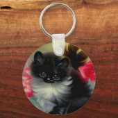  zwart en wit, keukenverf sleutelhanger (Voorkant)