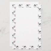 Zwart en wit koeienpatroon. briefpapier (Voorkant / Achterkant)