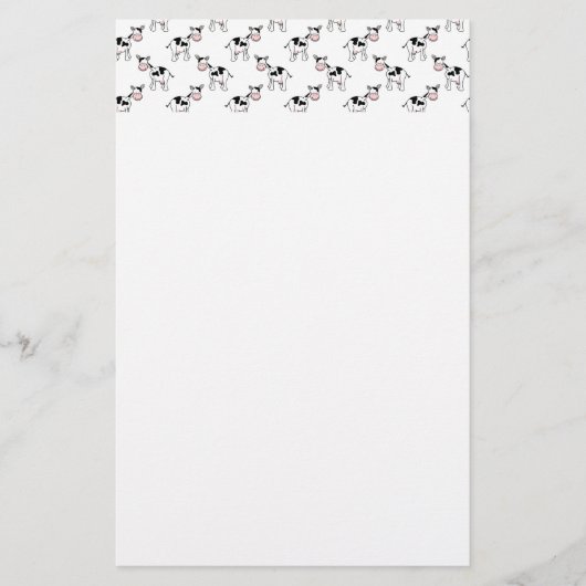 Zwart en wit koeienpatroon. briefpapier (Voorkant)