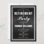 Zwart en wit krijtbord foto pensioenfeest kaart (Voorkant)