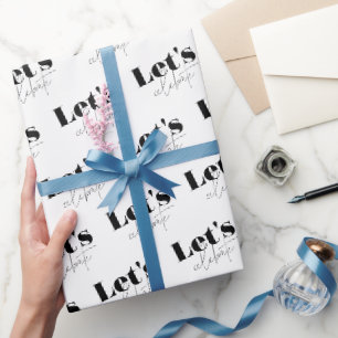 Zwart en wit Laten we Kijk naar deze Cadeauverpakk Cadeaupapier