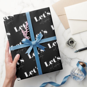 Zwart en Wit Laten we verjaardag vieren Cadeaupapier