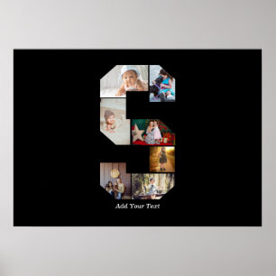 Zwart en Wit Letter S Foto Collage Poster