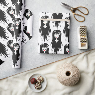 Zwart en wit leuke griezel cadeaupapier