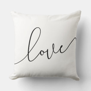 Zwart en Wit Liefde Minimalistisch Kussen