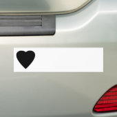 Zwart en wit liefdeshartsontwerp. bumpersticker (Op auto)