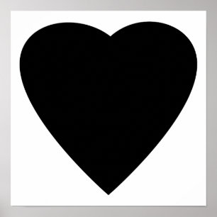 Zwart en wit liefdeshartsontwerp. poster