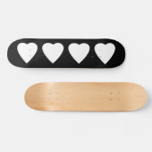Zwart en wit liefdeshartsontwerp. skateboard (Horizontaal)